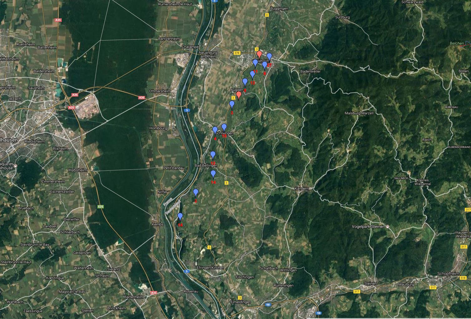 170527000_BK2_Tagestour Schliengen Bad Bellingen Rheinweiler Auggen, Kleinkembs